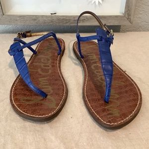 Sam Edelman GIGI Blue Croc sandals SZ 8